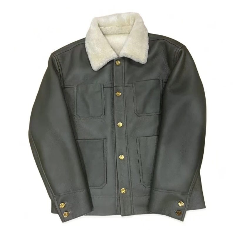 美利奴绵羊皮皮毛一体时尚男款休闲潮流经大牌秋冬