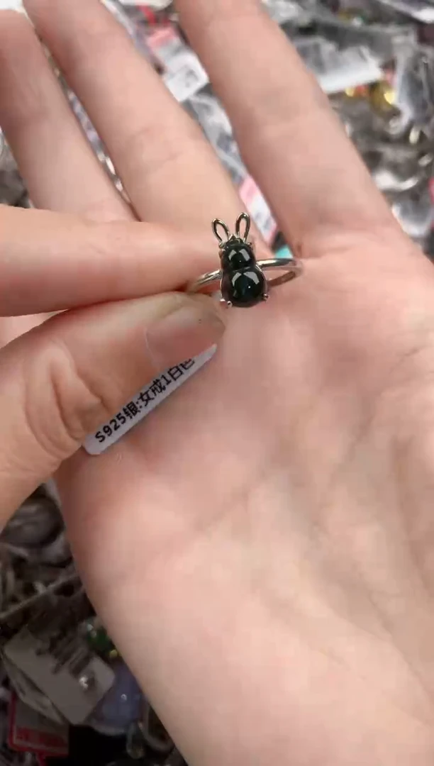 银S925镶嵌戒指翡翠2222----2