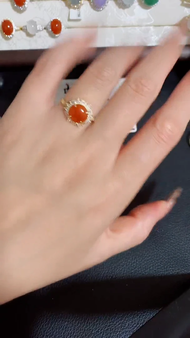 银S925镶嵌戒指翡翠...