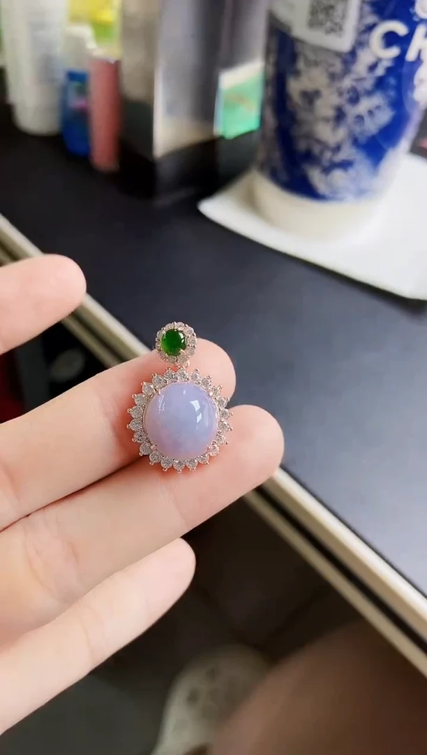 翡翠银S925镶嵌颈饰12