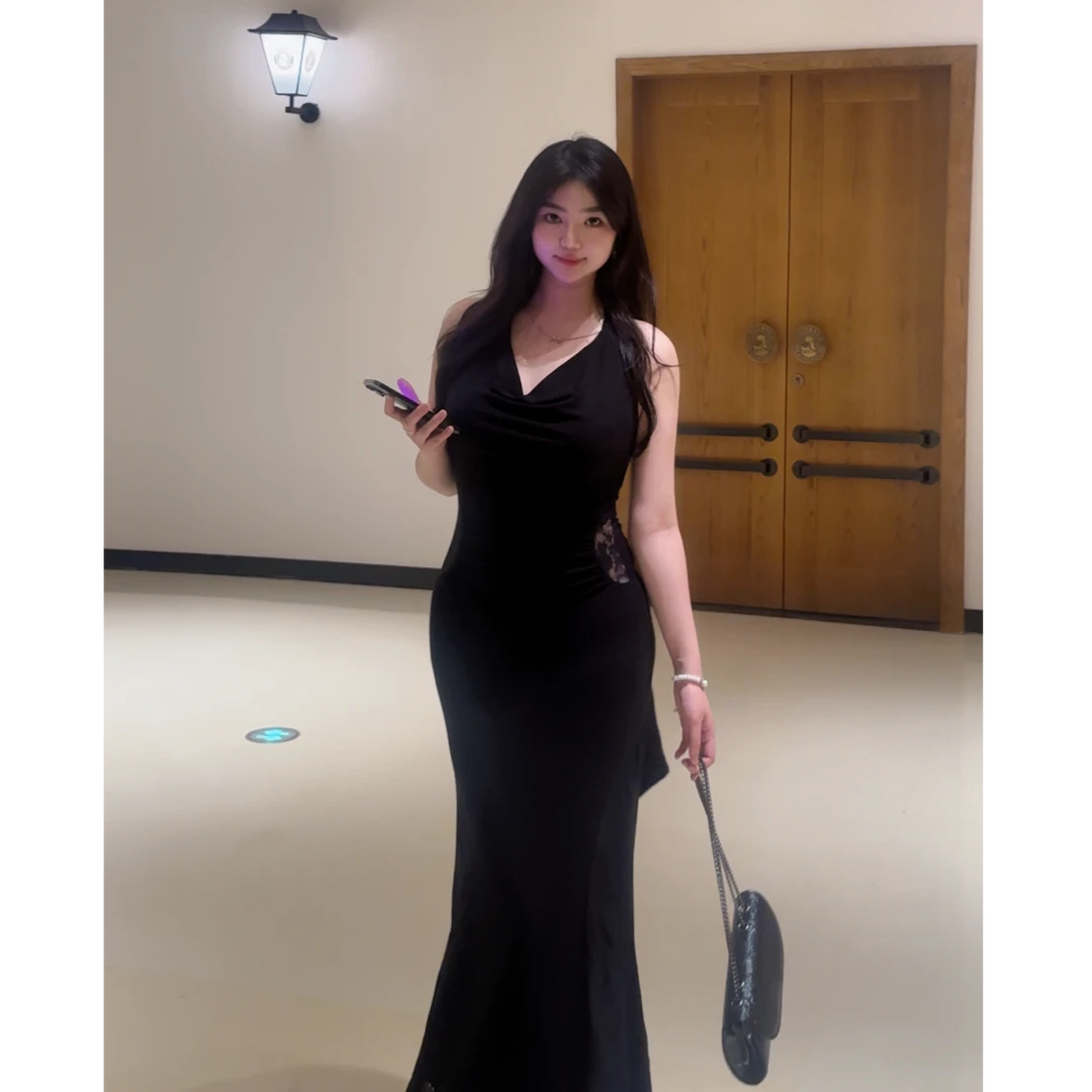 【肉肉桃】微胖大码夏季法式气质小妈感收腰显瘦简约通勤连衣裙7267