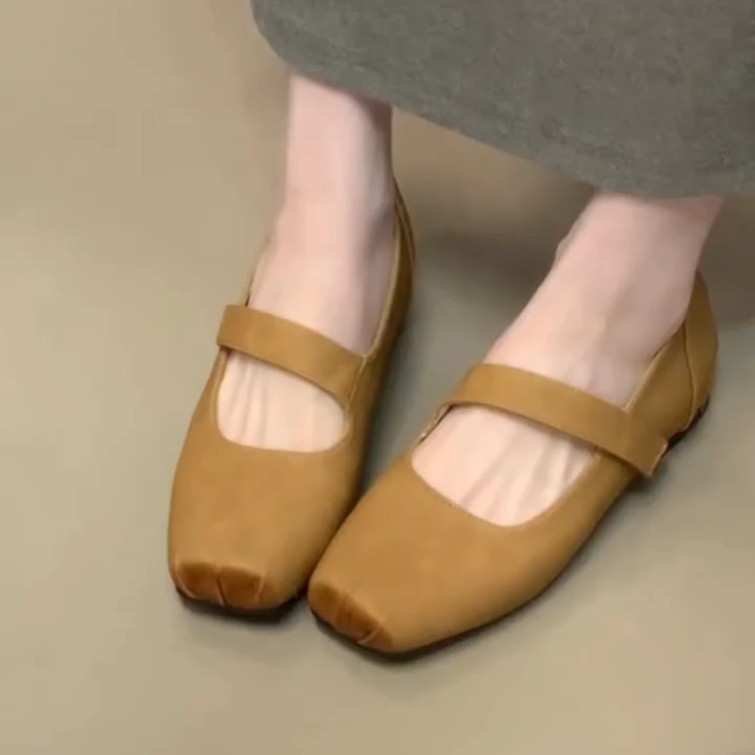 MKK-W268-5法式方头一字带玛丽珍鞋2025新款复古内增高芭蕾舞单鞋
