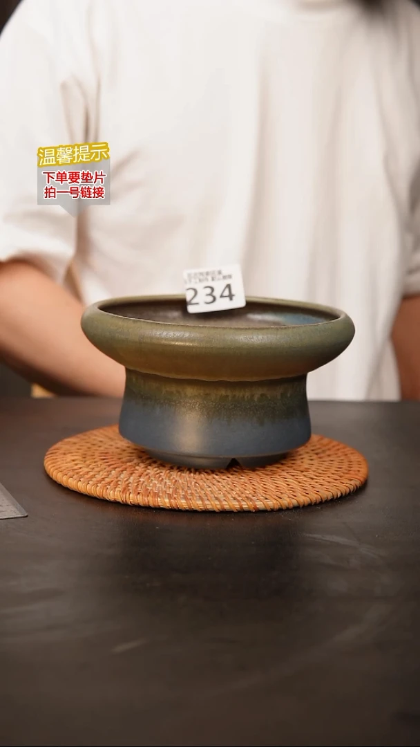 瓷片泥泥多肉花盆234  口14