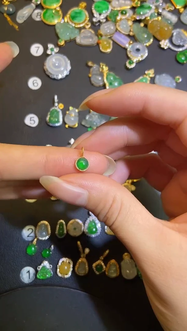 吊坠(不含链)银S925镶嵌翡翠1