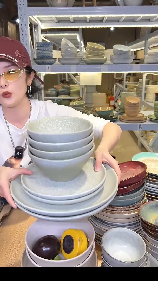 瓷139外贸尾货高温釉下彩陶瓷餐具默认微瑕