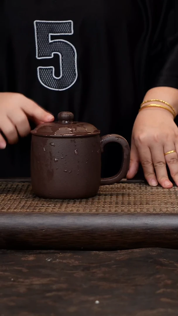 茶杯紫砂紫泥老板杯