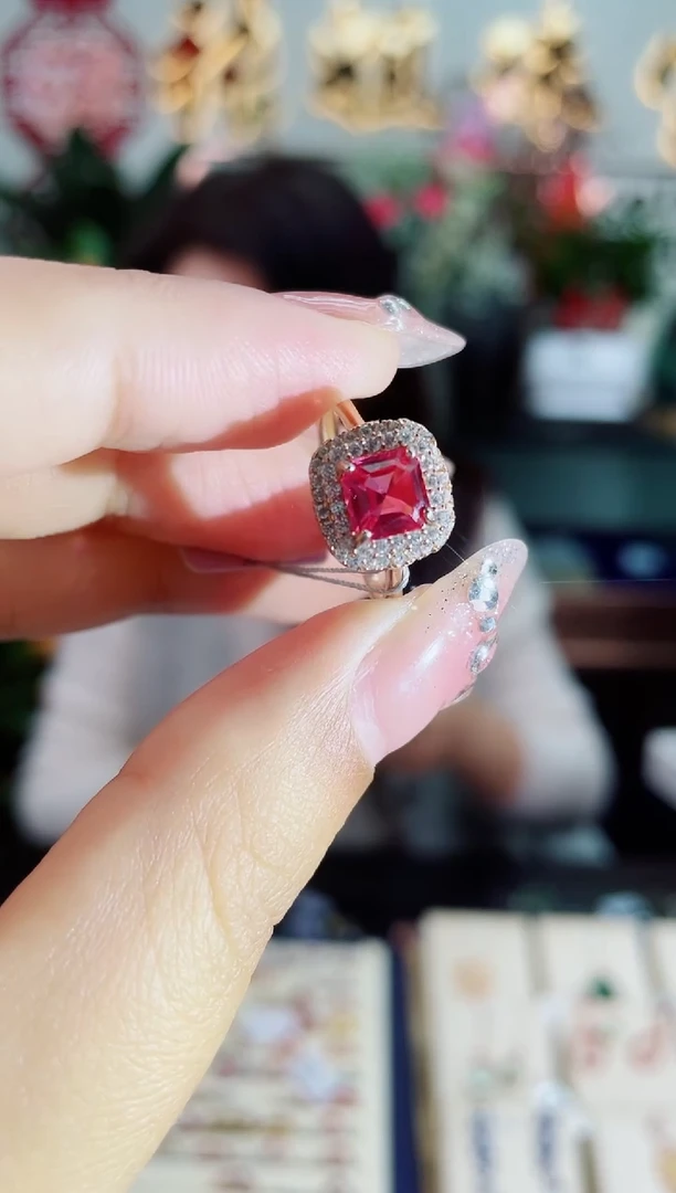 【闪购商品】尖晶石戒指银S925镶嵌戒指