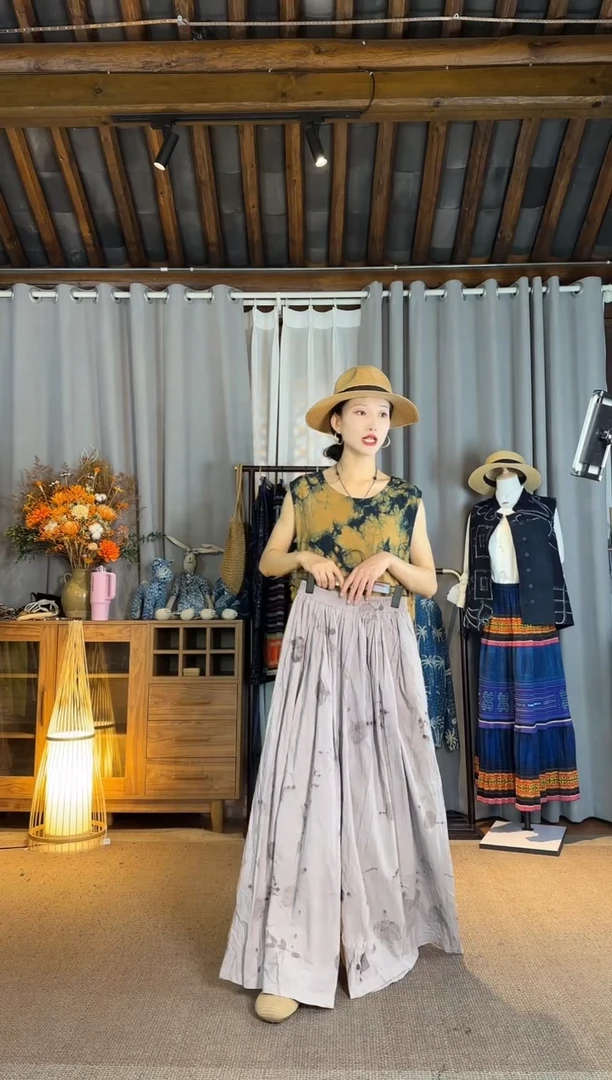 设计师款紫色苏木裤裙