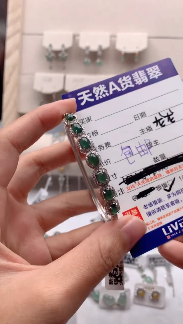 【闪购商品】翡翠手镯银S925镶嵌1号