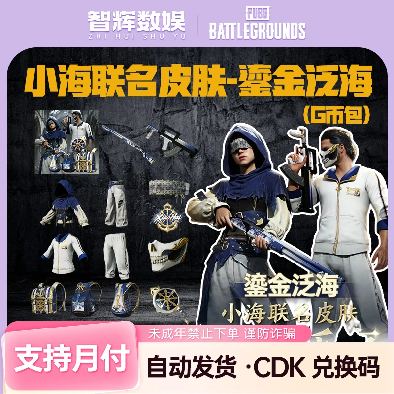 pubg绝地求生steam PUBGx小海联名皮肤 小海鎏金泛海套装 (G币包)