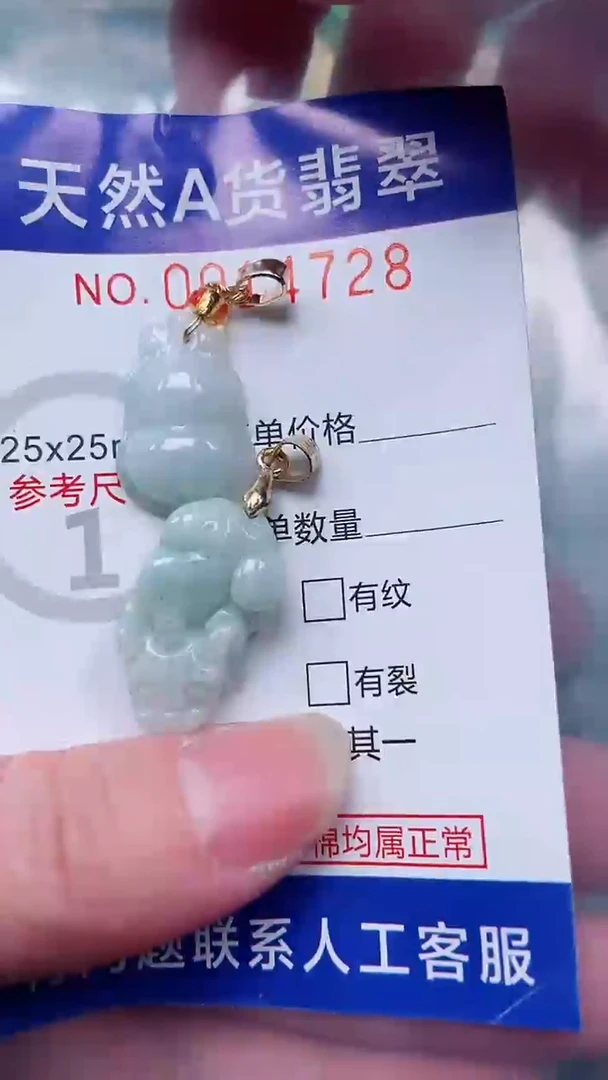 翡翠未镶嵌吊坠(赠链)1