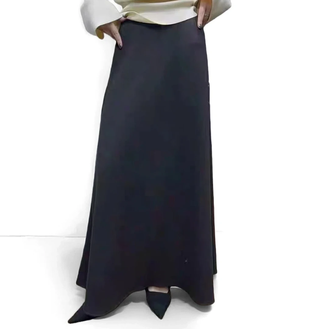 午餐肉秋冬新款高腰A字半身裙女长裙包臀裙宽松垂感加厚鱼尾裙