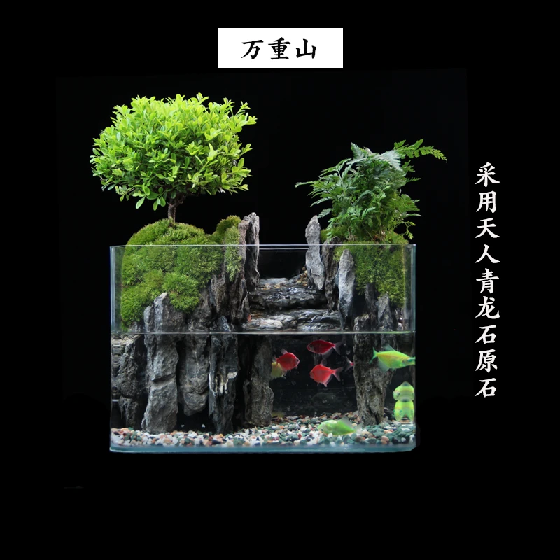 新万重山~尺寸30*18*20cm小叶赤楠青龙石创意桌面微景观尺寸
