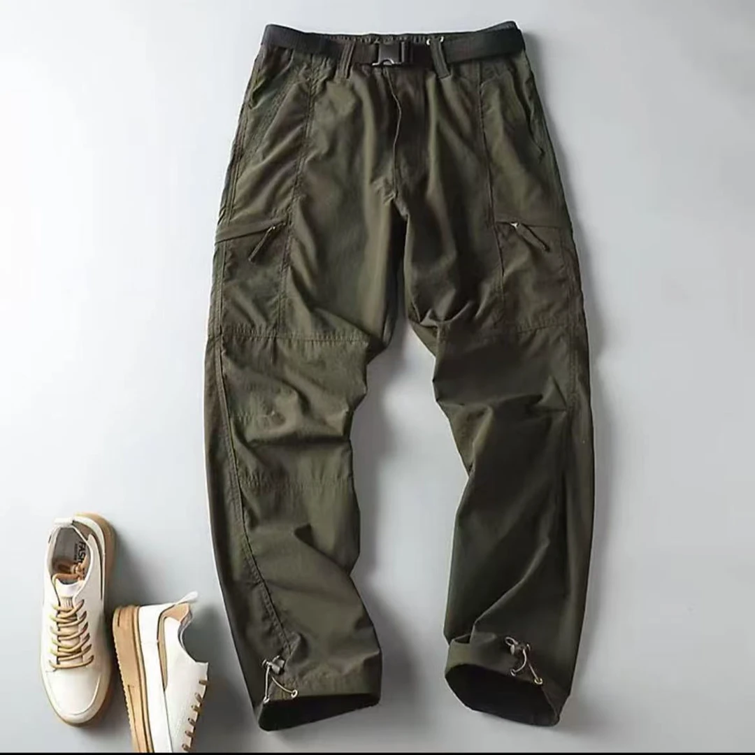 （单款）户外裤直筒休闲多口袋工装裤男休闲裤男款法式宽松男士裤子