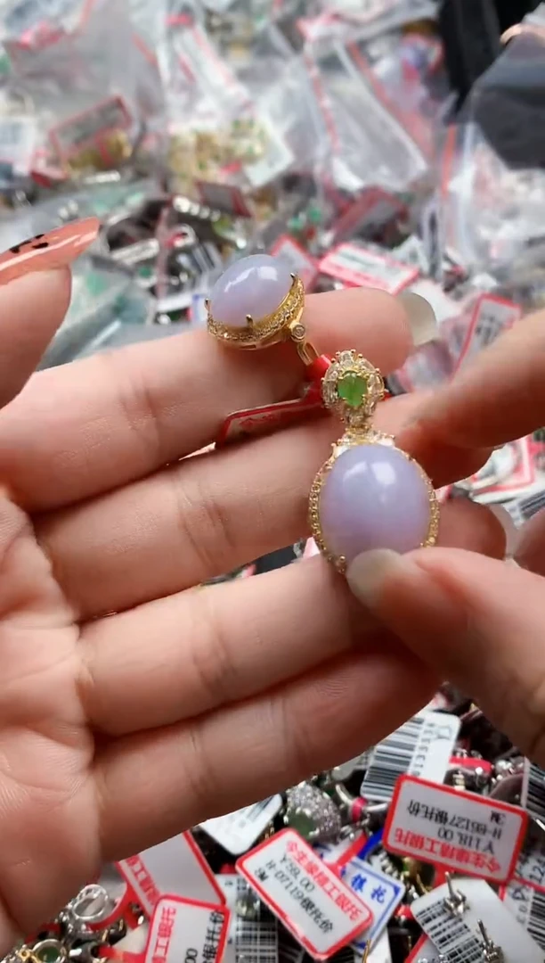 银S925镶嵌戒指翡翠天然A货缅甸翡翠