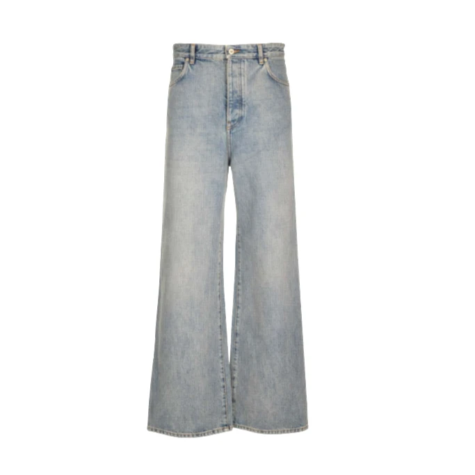 全新未使用 LOEWE/罗意威 徽标阔腿牛仔长裤/44