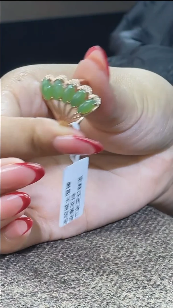 和田玉戒指银S925镶嵌和田玉碧玉戒指多人000126