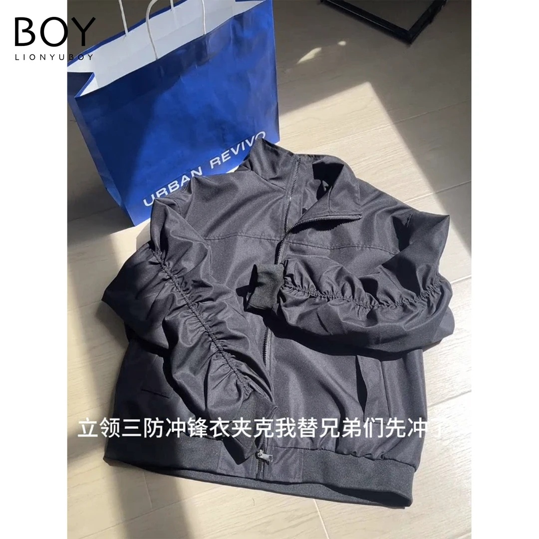 美式短款飞行夹克男款cleanfit立领显肩宽工装外套户外三防冲锋衣