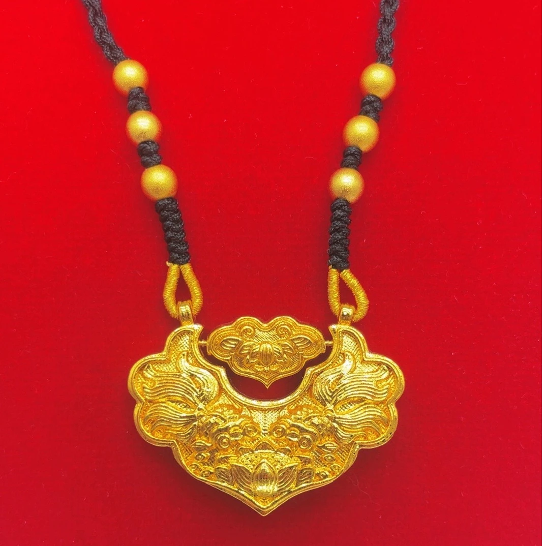 钛钢吊坠 精工版时尚锦鲤锁吊坠