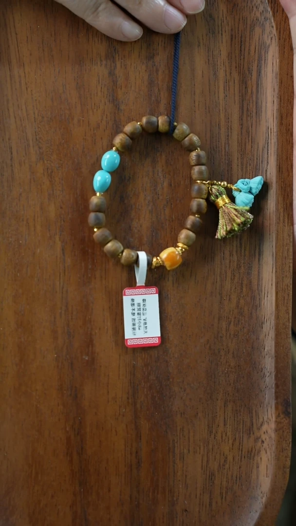 手串沉香未镶嵌湖北原矿绿松石(不含绳)YXH-037