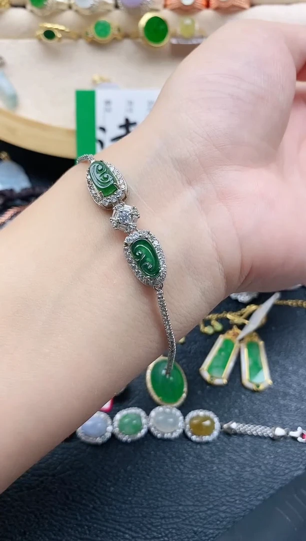 翡翠戒指银S925镶嵌11111