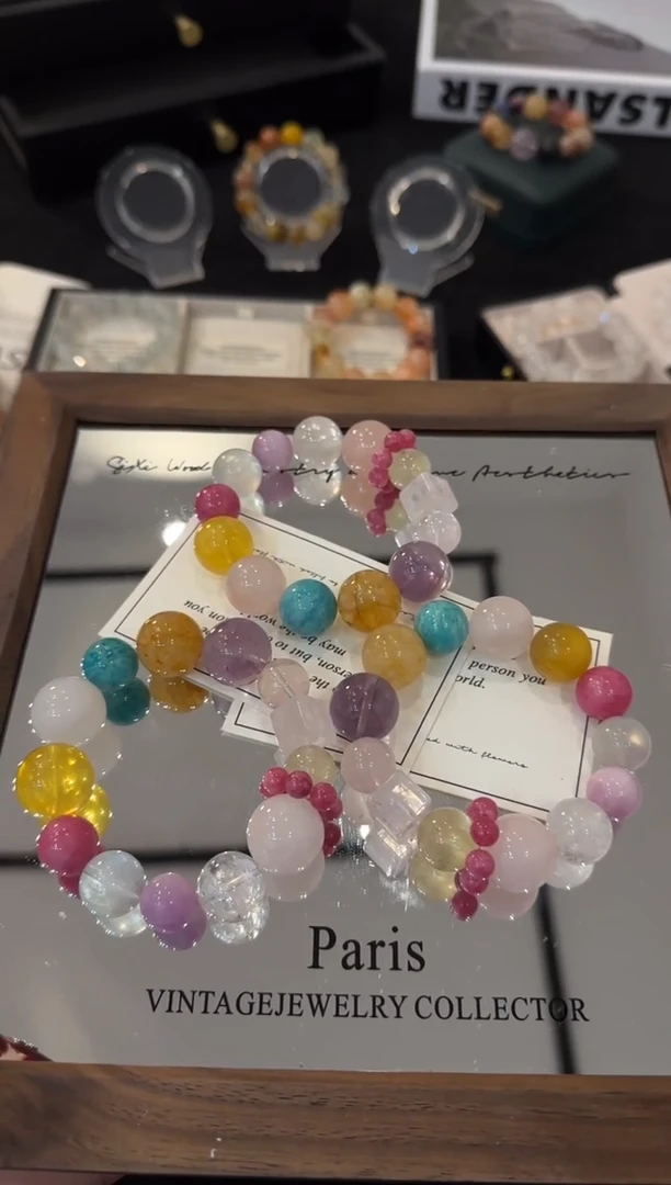 未镶嵌手链水晶彩虹多巴胺x3169