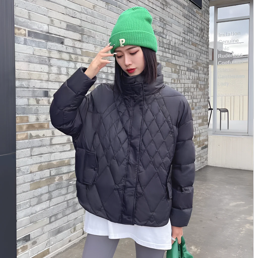 [现货] 清货!! 爆款! 【国标鸭绒】羽绒服纯色菱格白鸭绒外套2281