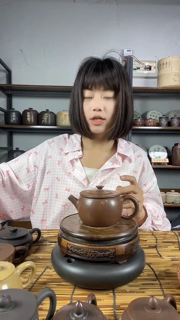 罐建水紫陶手工亮光壶