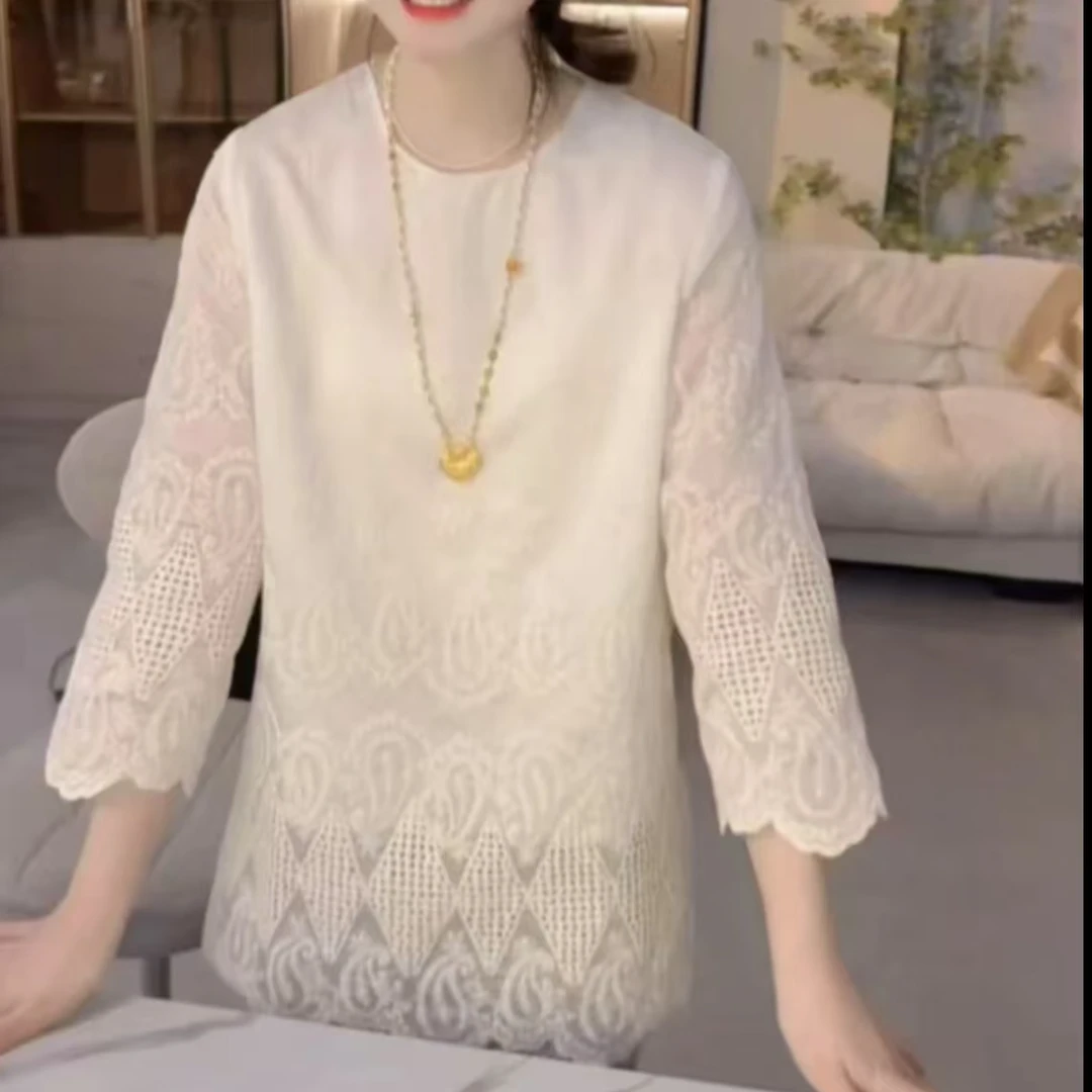 【高品轻奢私人定制】2025新款春夏时尚洋气减龄提花上衣288