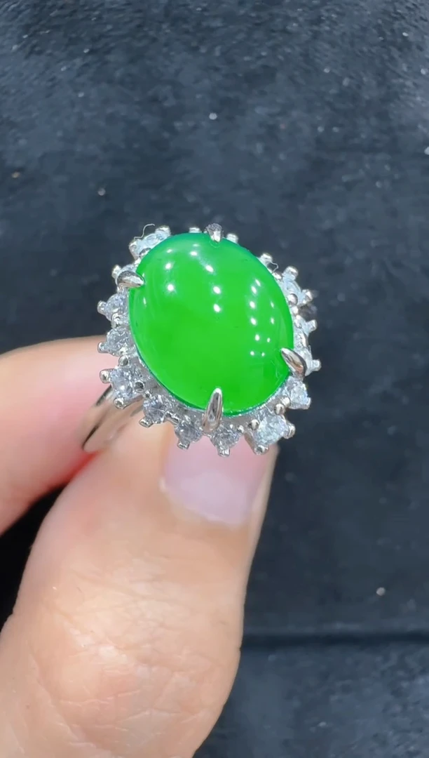 银S925镶嵌戒指翡翠多样性团购发一件