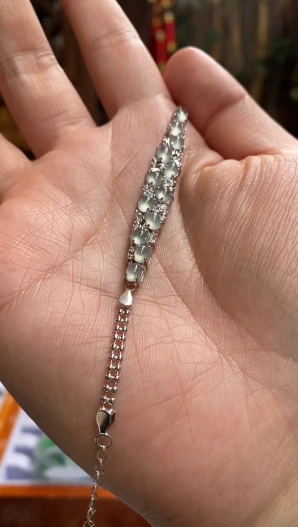 银S925镶嵌手链翡翠翡翠手链