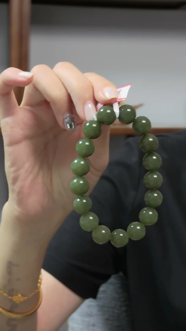 未镶嵌手串和田玉圆珠  卡10