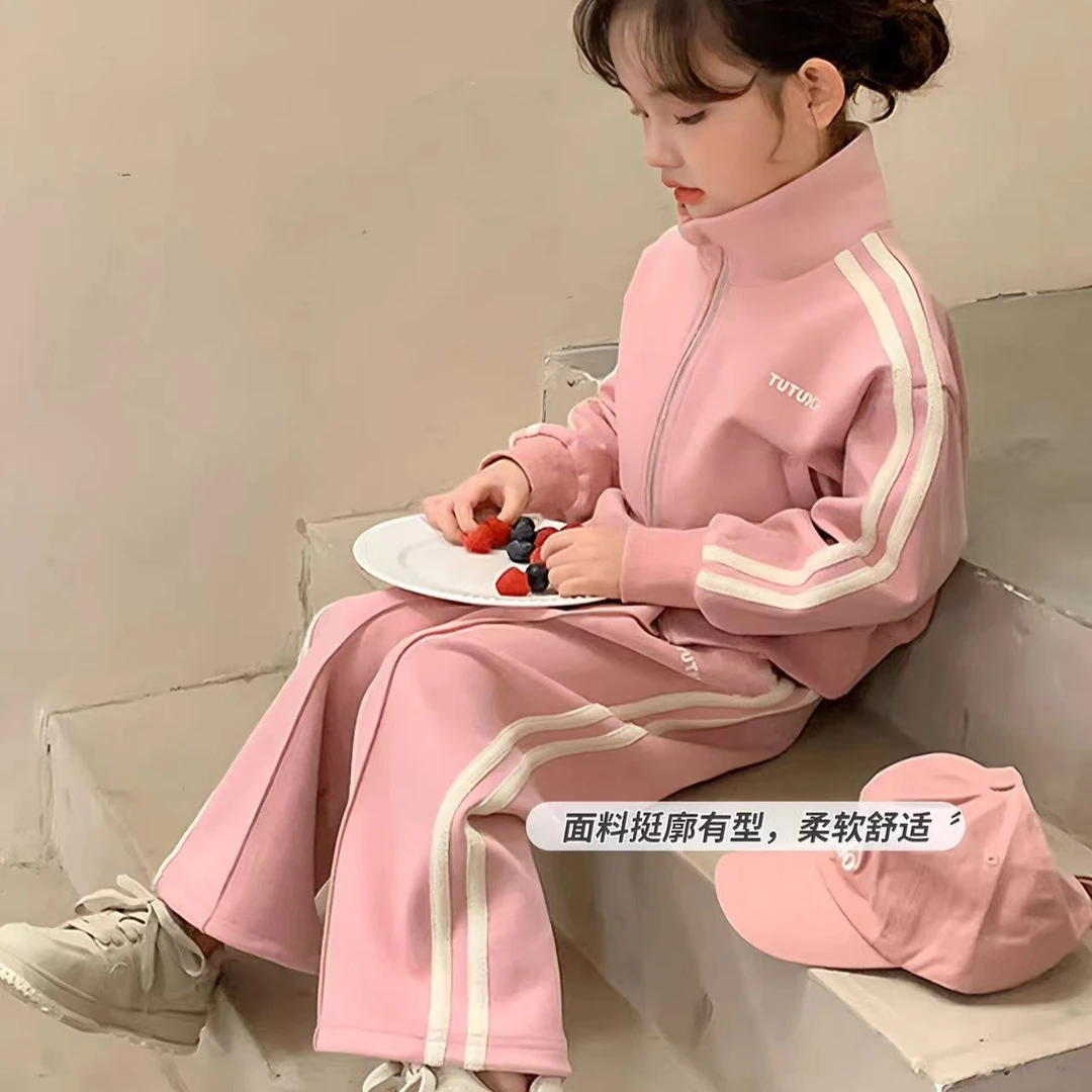 28031套装花边重工运动可爱立领可爱百搭洋气两件套