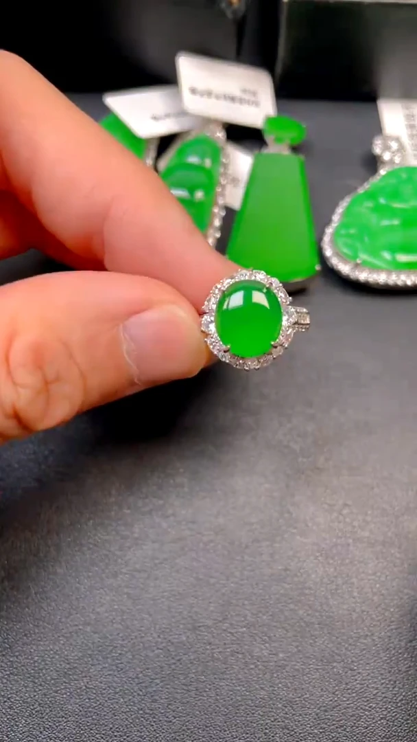 吊坠(不含链)银S925镶嵌翡翠JZ