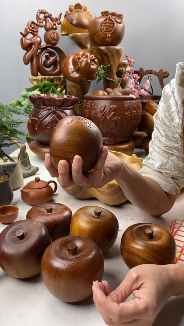 香樟木A5微瑕小苹果摆件/尺寸