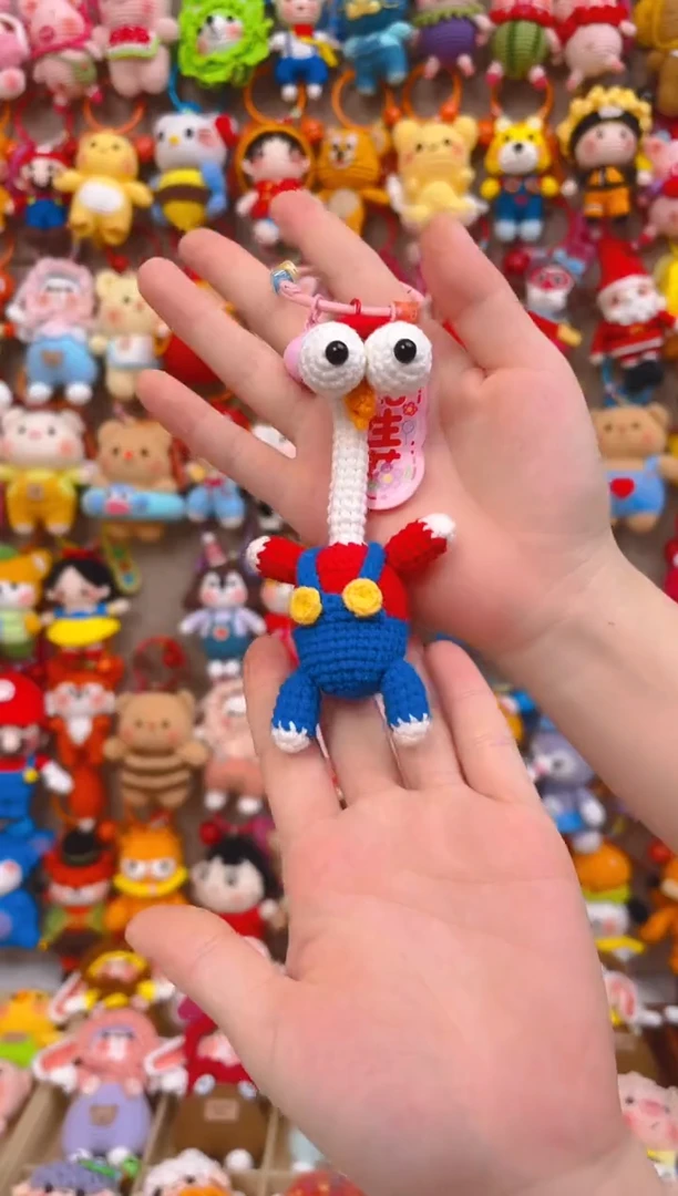 纯手工制作毛线钩织成品大眼鸡