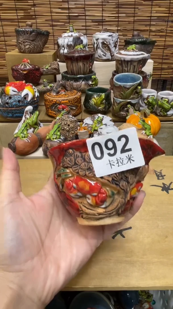 ?***天092精美粗陶手工柴烧