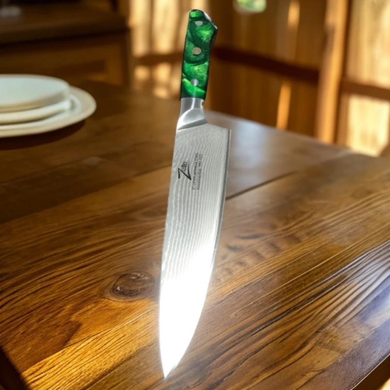 Zelite 绿柄67层大马 粉末刚主厨刀一支 长度33厘米家用锋利刀具