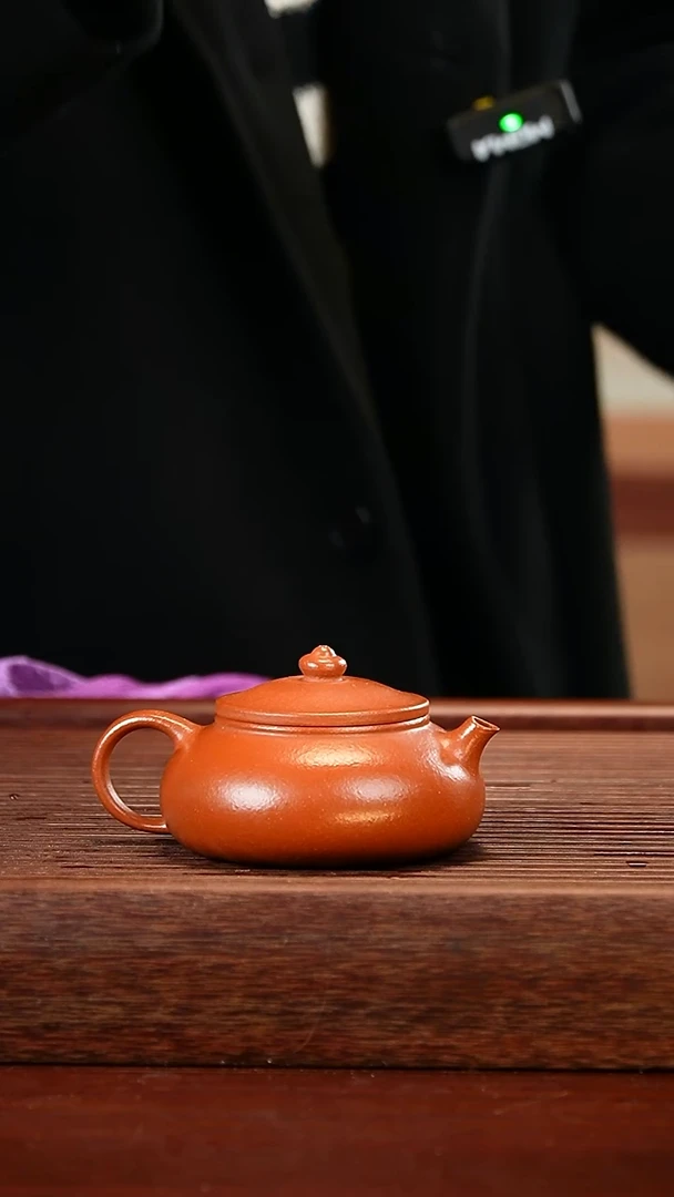 茶壶紫砂红降坡寒江壶200cc左右