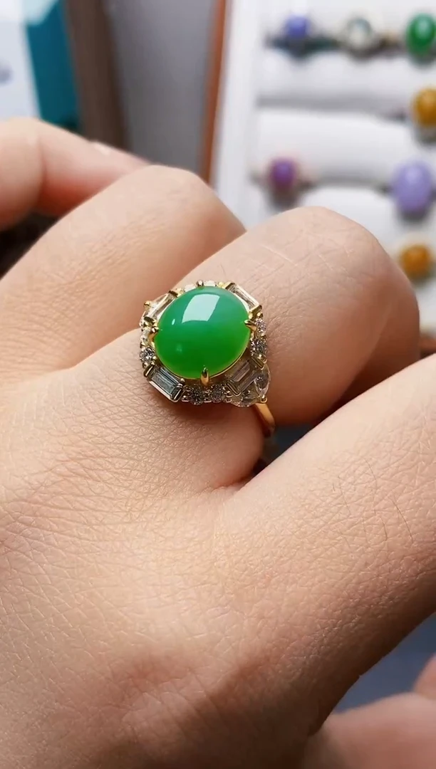 银S925镶嵌戒指翡翠1048