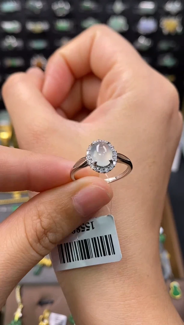 颈饰银S925镶嵌翡翠净货15588