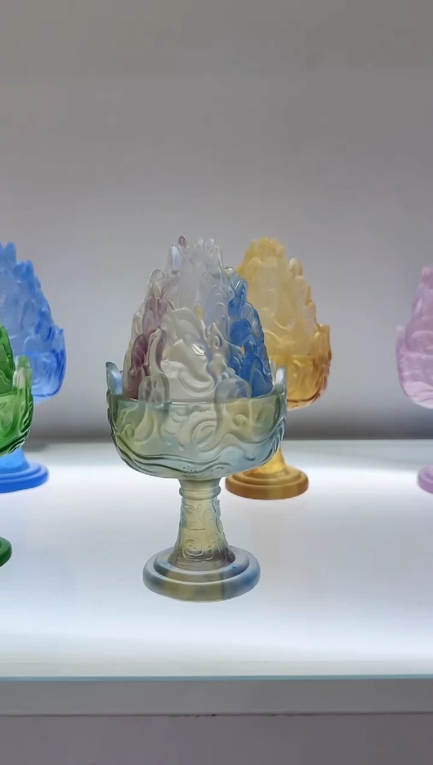 手工艺品琉璃古法琉璃博山炉
