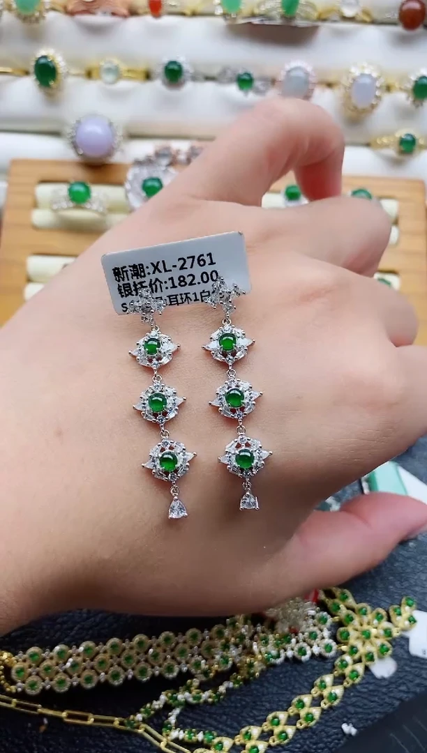 银S925镶嵌戒指翡翠1