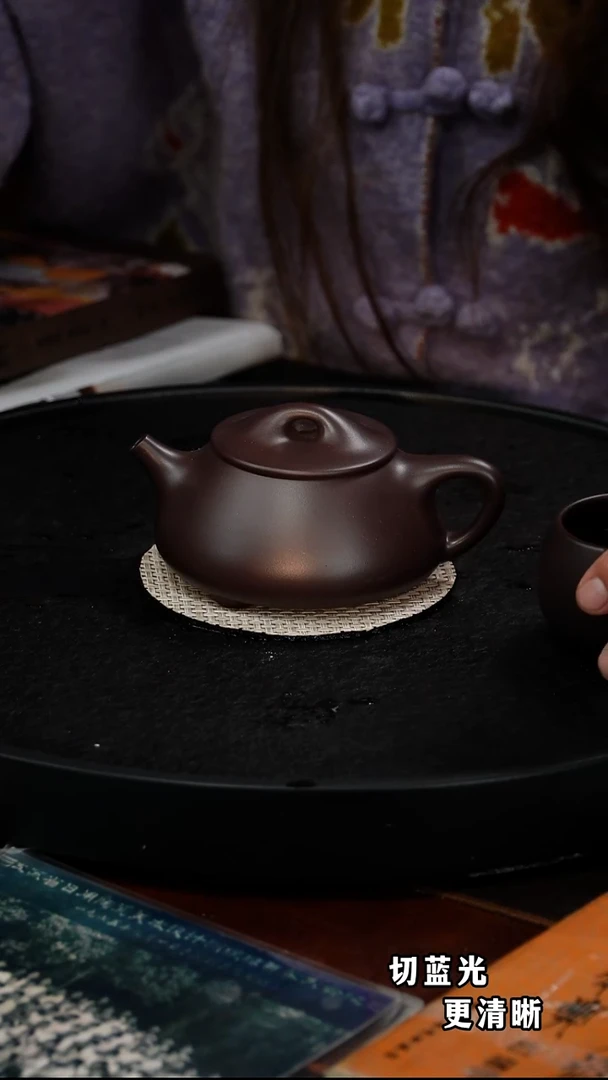 茶壶紫砂杨军保  石瓢33  黑墩头 300毫升
