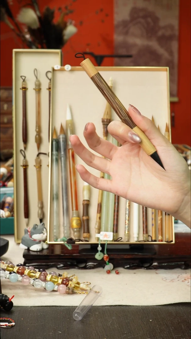 5号孤品高货毛笔链接 清水试笔 蘸墨不退