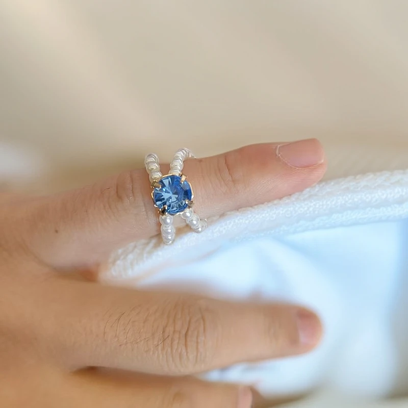 合金仿水晶戒指 02  指环气质时尚简约百搭复古中古古风精致戒指