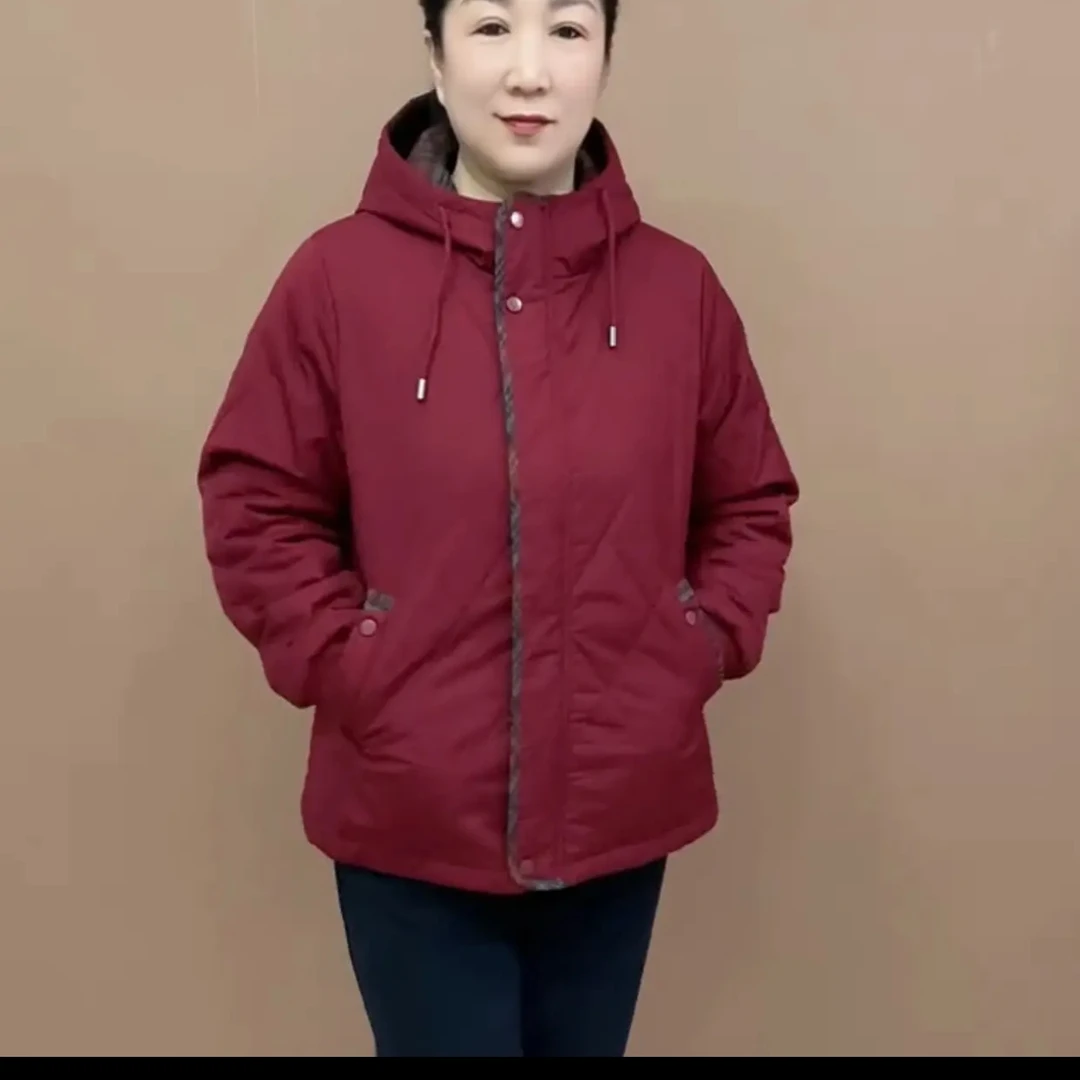 《专柜品质》冬季新款时尚休闲百搭宽松中年妈妈装洋气保暖棉服外套