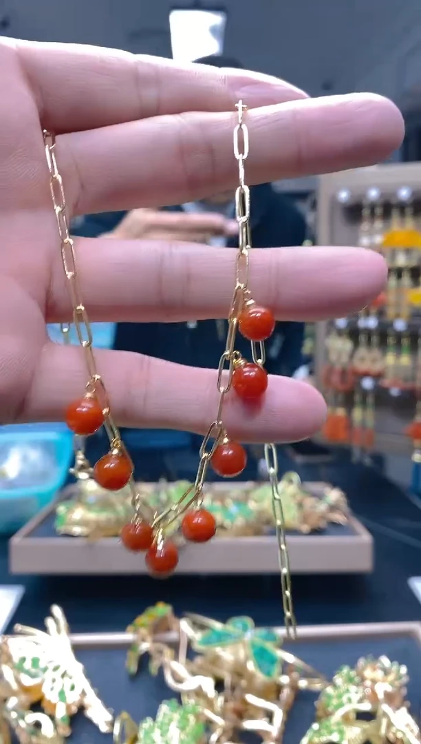 【闪购商品】翡翠耳饰合金71翡翠锁骨链