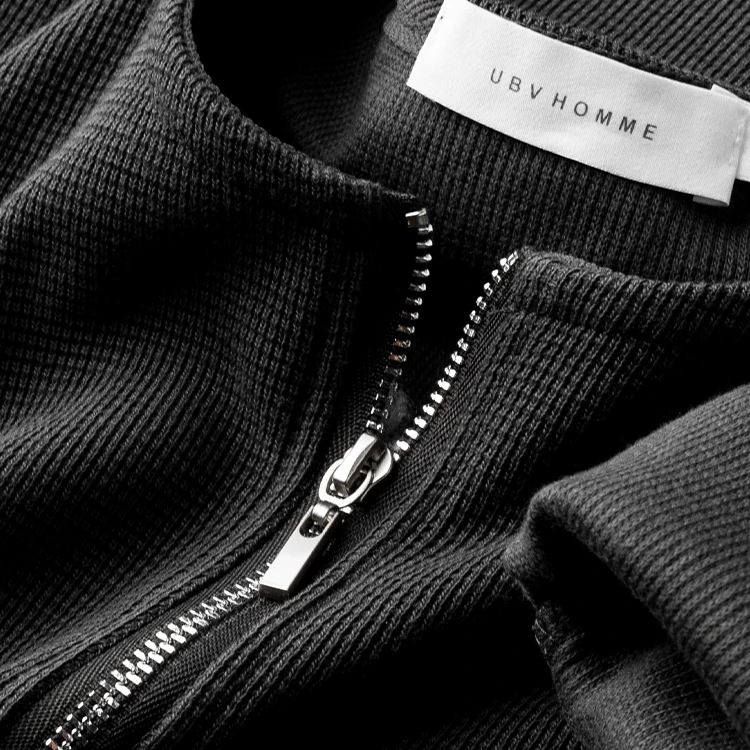 约蒂宾弗时尚感新疆棉灰色半拉链卫衣男春夏薄款青年休闲长袖T恤