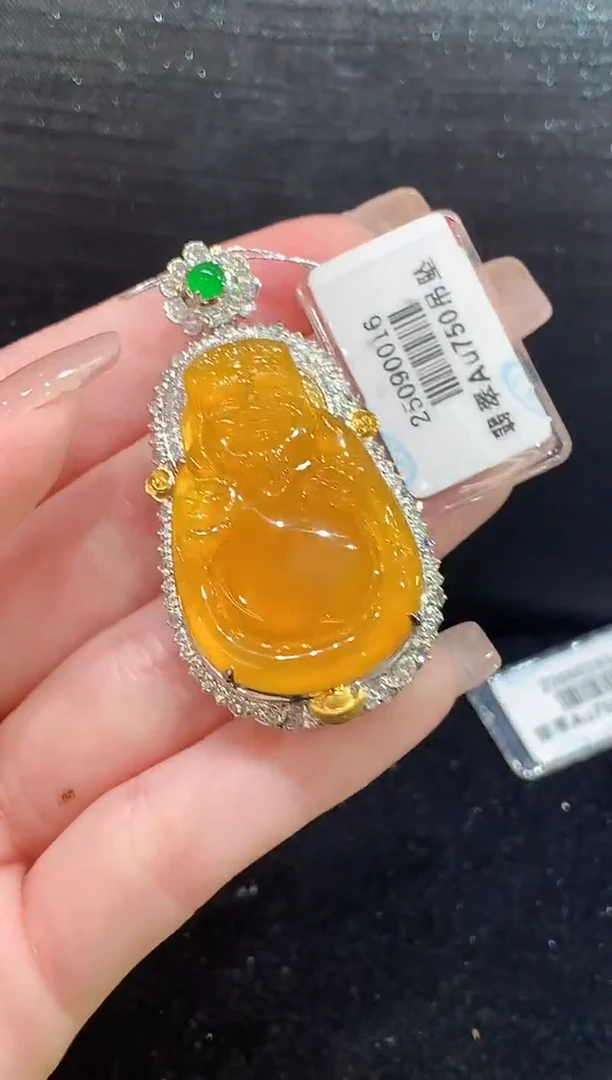吊坠(不含链)18K金镶嵌翡翠ZJ多样性发其一